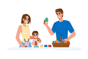 celebration family painting easter, a Person Illustration by pikepicture