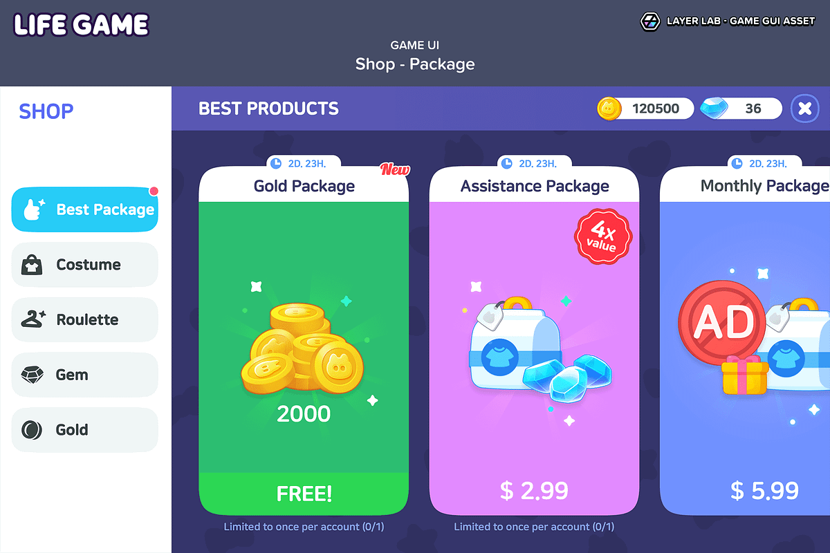 GUI - Life Game, an UI Kit Template by LAYERLAB (Photo 38 of 55)