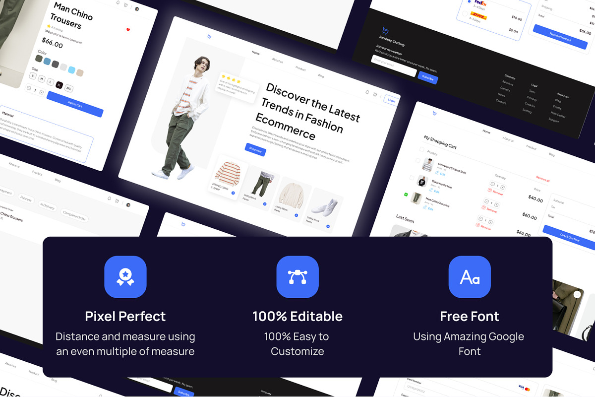 E-commerce Website UI KIT, a Landing Page Template by CreativeUI (Photo 4 of 6)