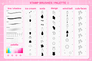 Cute Procreate Stamps Sakura Rabbit, an Animal Illustration by InkPrintsTattoo (Thumbnail 2 of 7)
