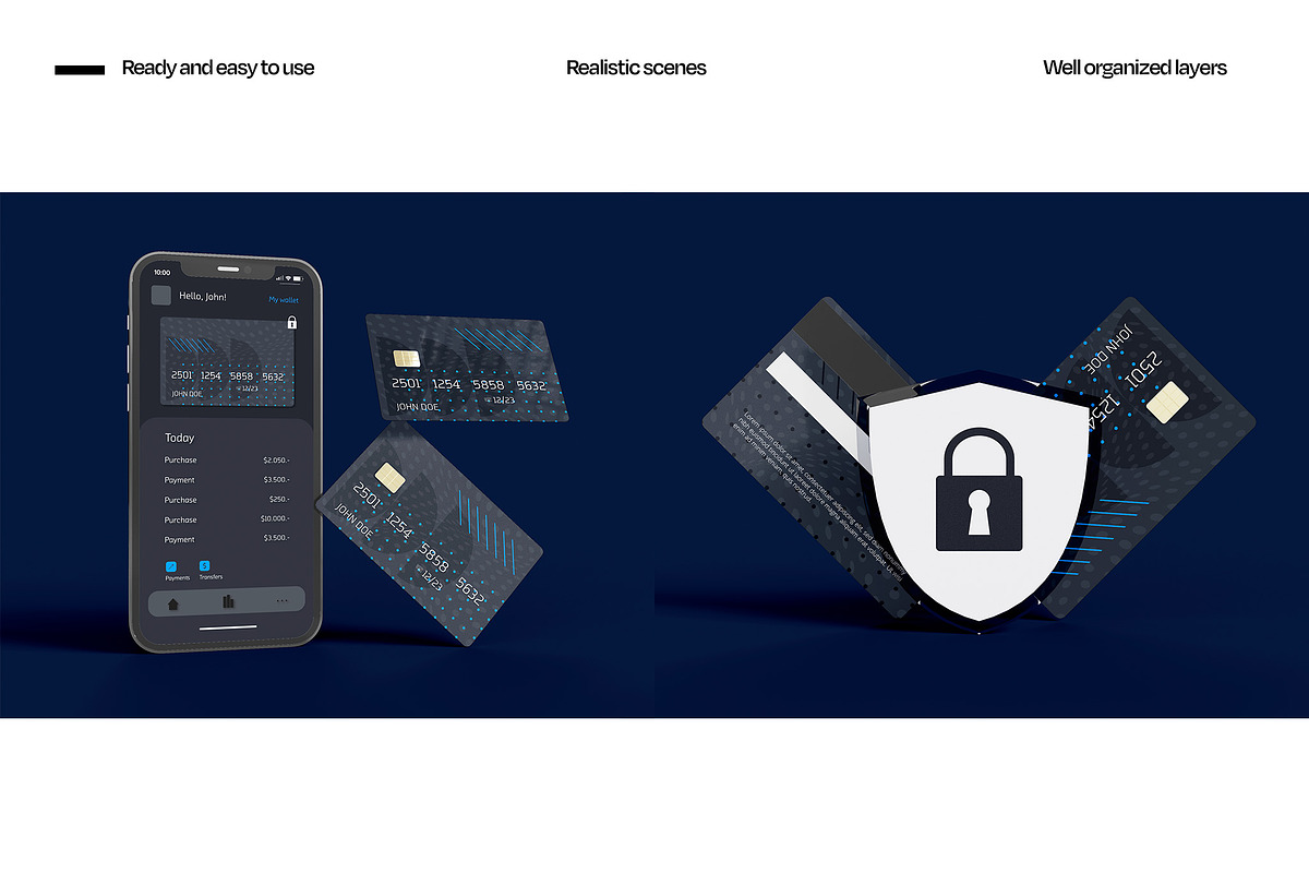 Credit Card & Banking App Mockup set, an iPhone Mockup by Mego-studio (Photo 6 of 11)