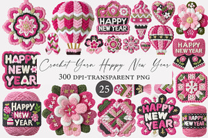 Crochet Yarn Happy New Year clipart, an Illustration by Designworld