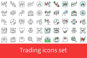 Trading icons set, an Icon by VenomousVector