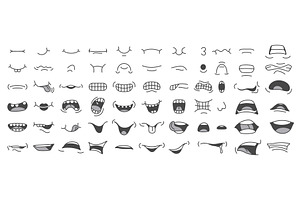 Cartoon mouth doodle, an Illustration by Lemberg Vector