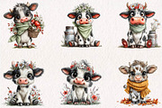 Quirky Cow Clipart PNG Whimsical, a Seasonal Illustration by CreationArt (Thumbnail 3 of 7)