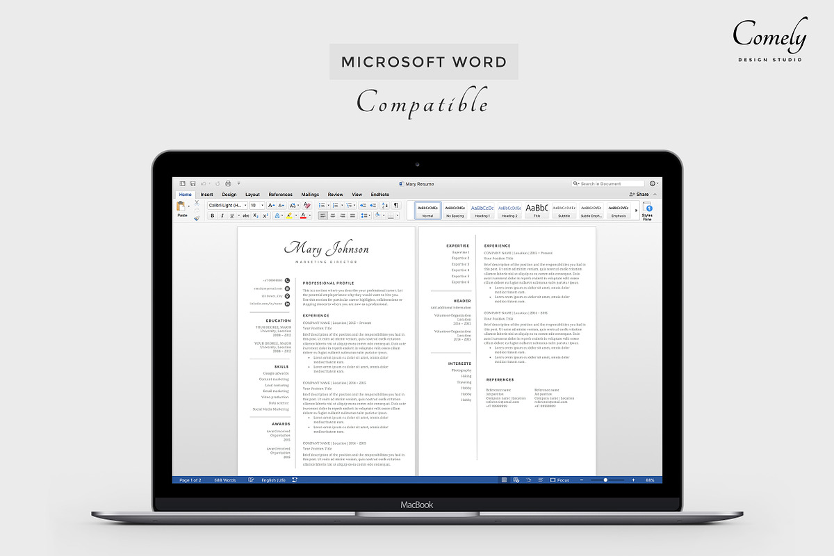 Resume Template | CV, a Resume Template by Comely Design Studio (Photo 3 of 4)