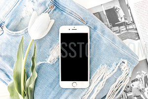 Styled Stock iPhone Mockup PNG