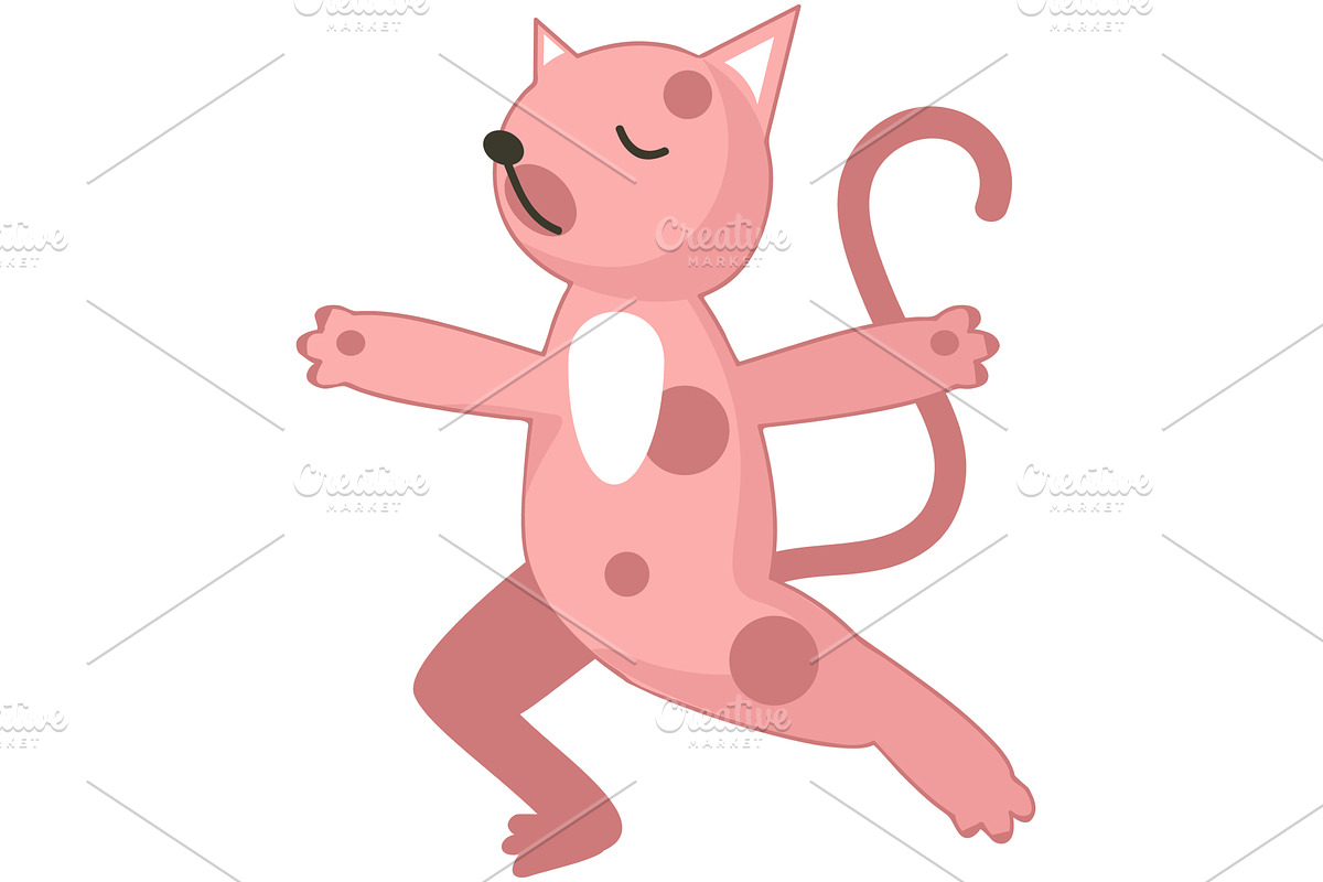 Cat doing morning yoga workout, an Animal Illustration by SiberianArt