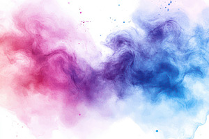 Abstract watercolor painting pink bl, an Abstract Photo by Pixeness Studio