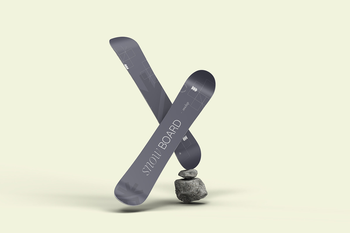 Snowboard Mockup Pack, a Product Mockup by fakhroo (Photo 3 of 5)