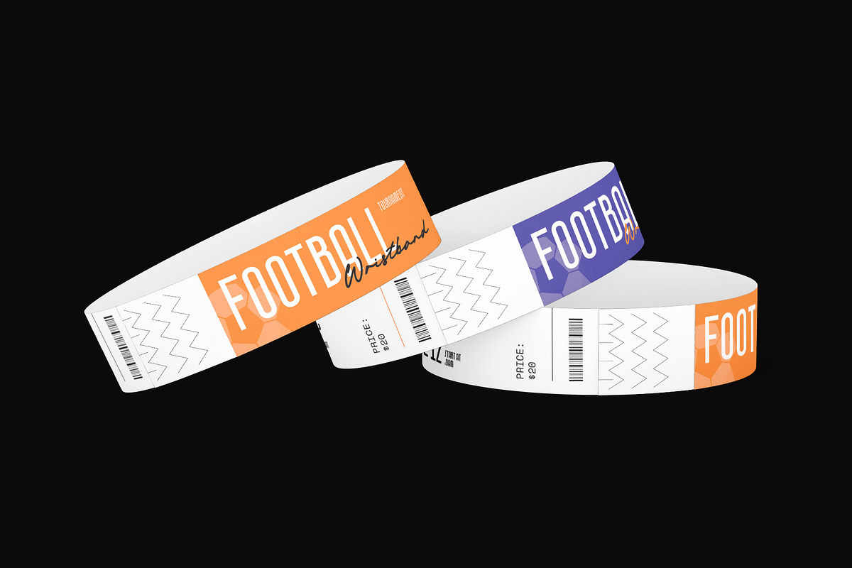 Football Match Wristband Template, a Stationery Template by DesignCrest (Photo 6 of 8)