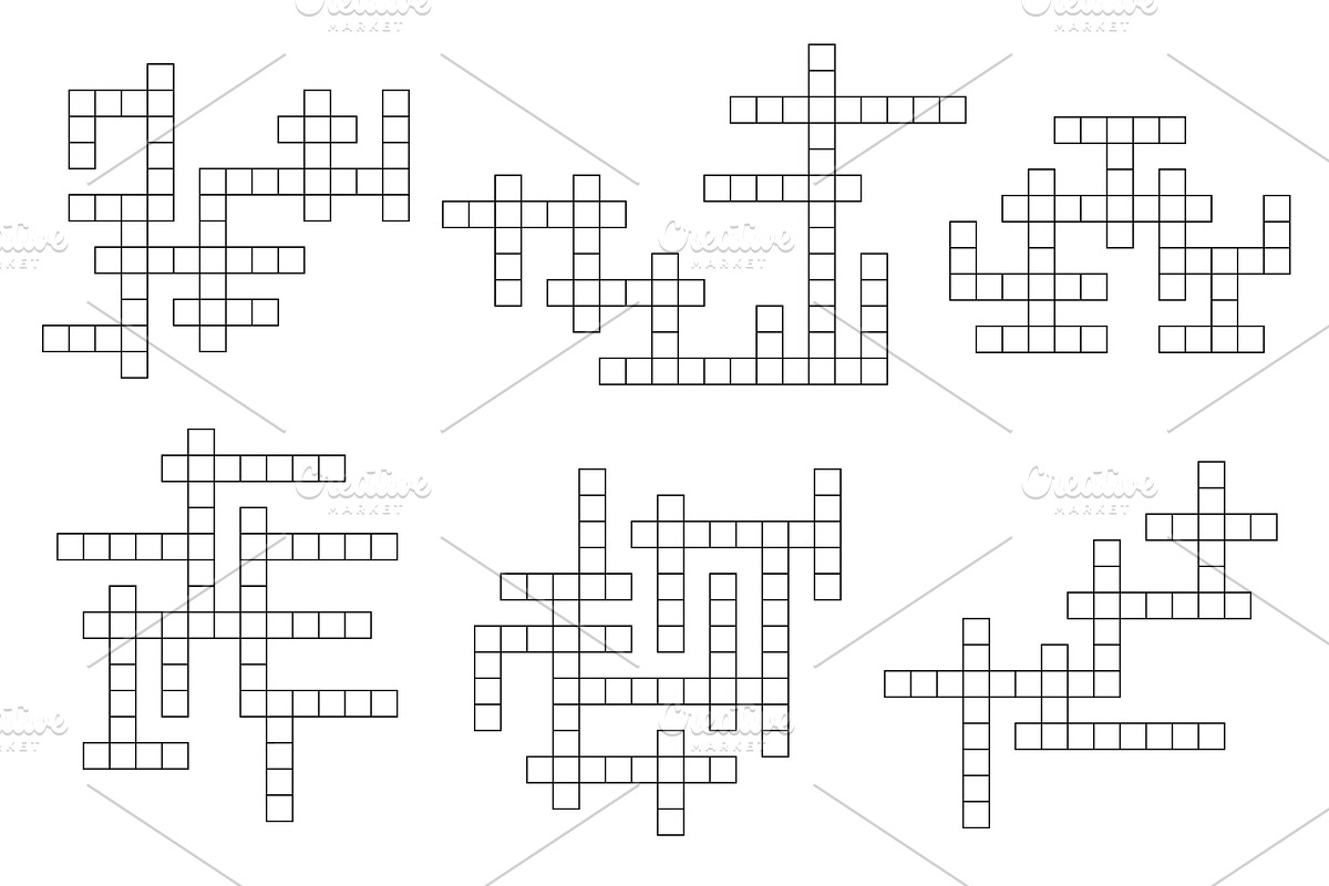 Crossword puzzle template grid, an Education Illustration by Vector Tradition (Photo 2 of 3)