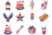 4th of July Clipart, Fourth of July, an Illustration by Designking (Thumbnail 2 of 5)