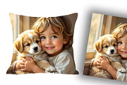 Boy Child with Puppy, an Animal Illustration by Sharon Schwalbe (Thumbnail 2 of 3)