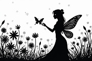 Silhouette of Fairy with Butterflie, an Illustration by Amazin_art (Thumbnail 15 of 21)