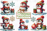 Christmas Penguin Sublimation, a Seasonal Illustration by Craft Nest (Thumbnail 1 of 5)