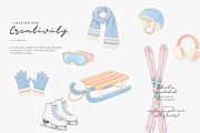 pastel winter watercolor clipart set, a Decorative Illustration by Patishop Art (Thumbnail 5 of 8)