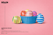 Happy Easter Mockup & Colorful Eggs, an Advertising Mockup by Se٧enStudio (Thumbnail 1 of 2)
