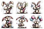 Whimsical Easter Bunny Clipart, an Illustration by Pixels.Craft (Thumbnail 5 of 5)
