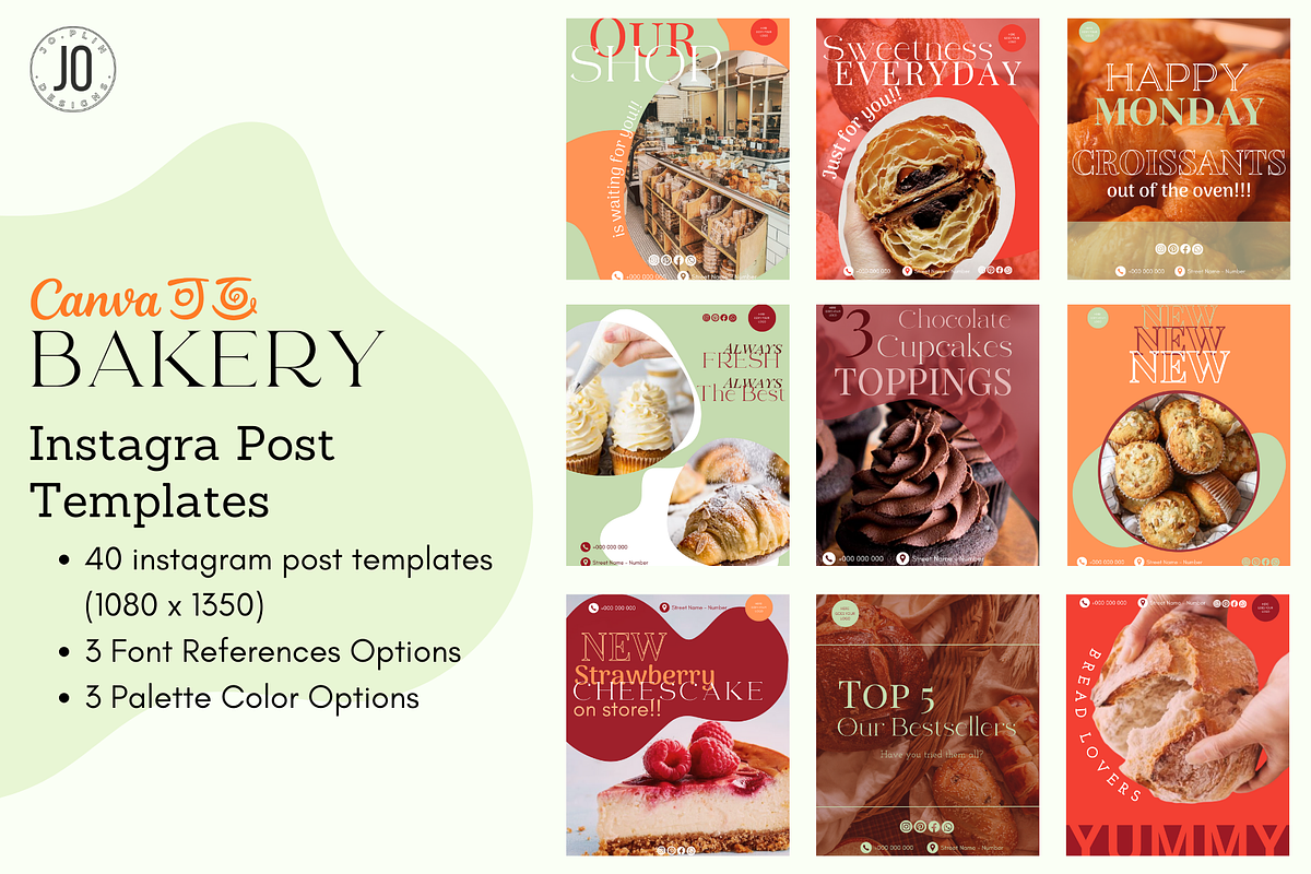 Bakery Theme Instagram Post Template, a Templates & Theme by Jo Plinn Designs (Photo 2 of 4)