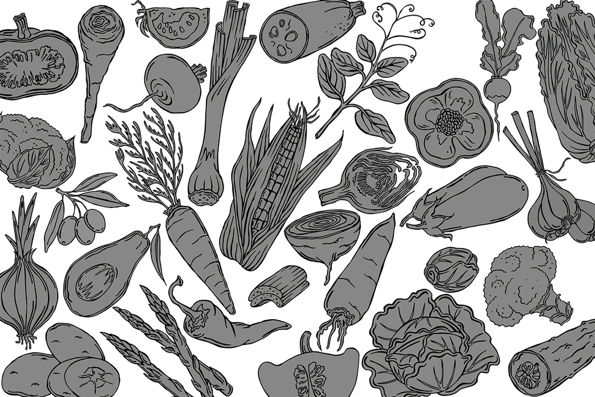 Vector vegetables, an Illustration by risovanya (Photo 8 of 9)