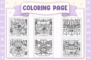 Winter Café Moments Coloring Book, a Seasonal Illustration by HueNestify (Thumbnail 3 of 4)