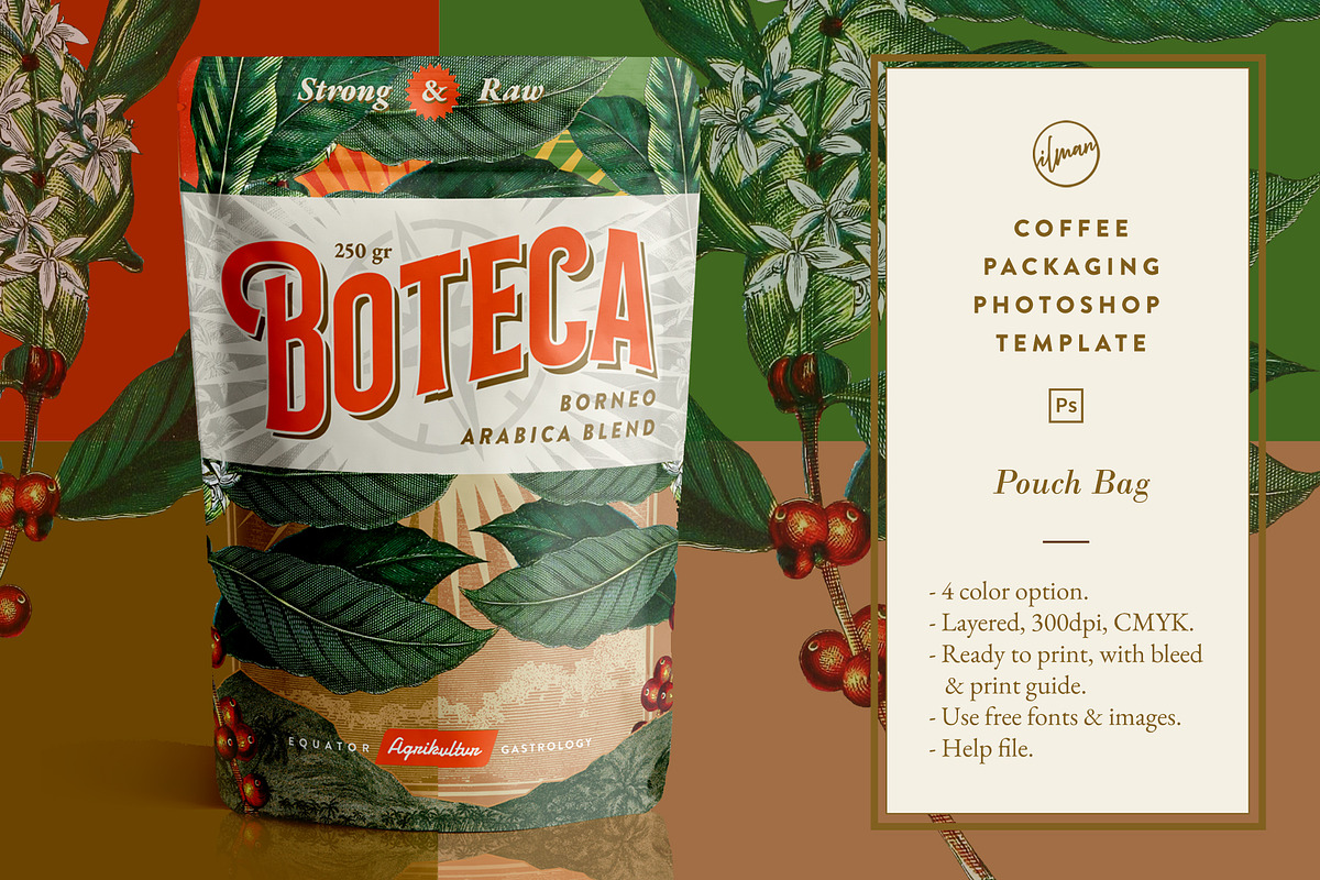 Boteca Pouch Coffee Packaging, a Marketing Template by Ilman (Photo 1 of 4)