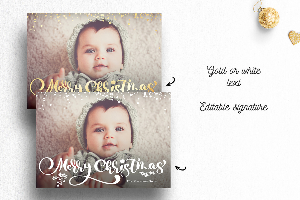 Christmas Card Photoshop Template, a Card Template by Nifty Template Studio (Photo 2 of 12)