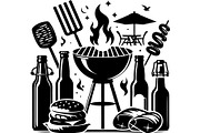 Black BBQ Grill SVG Set, an Object Graphic by jahid234 (Thumbnail 12 of 13)