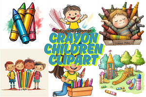 Prompt Crayon Children Clipart, a Decorative Illustration by Creative design