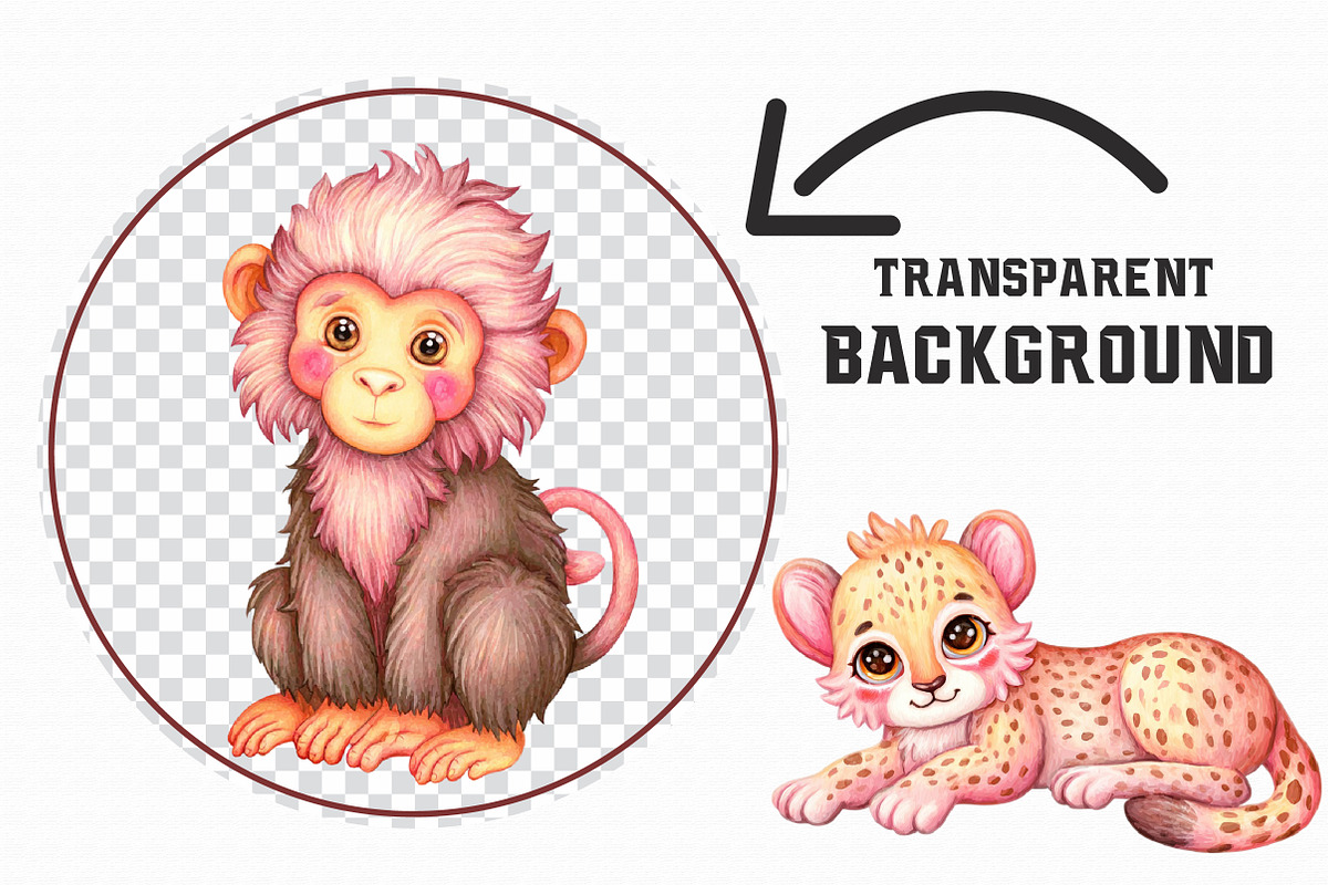 Watercolor Safari Animals Clipart, an Illustration by Libby Wishes (Photo 4 of 4)
