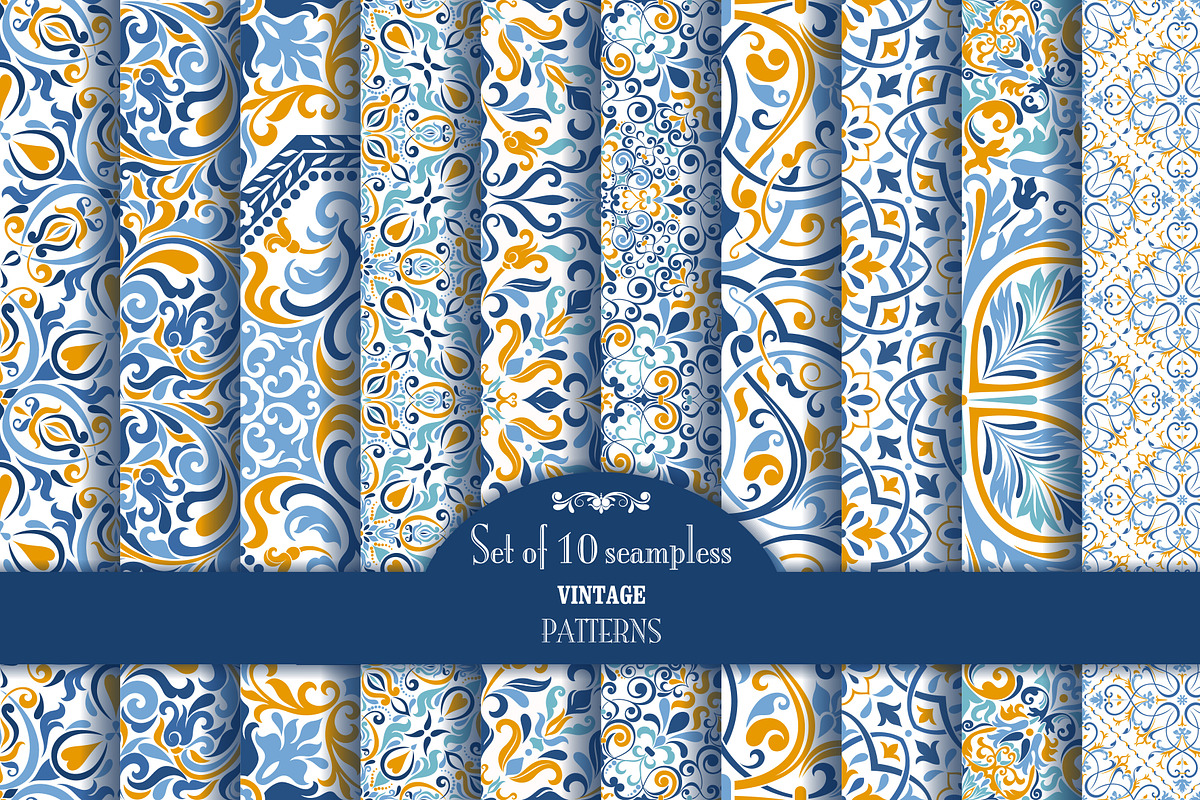 Set of 10 seamless pattern Baroque, a Pattern Graphic by NataLito (Photo 1 of 6)