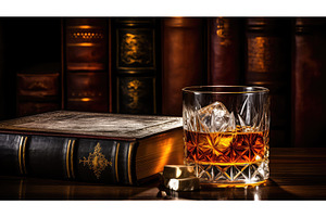 alcohol brown whiskey drink leather, a Food & Drink Photo by pikepicture