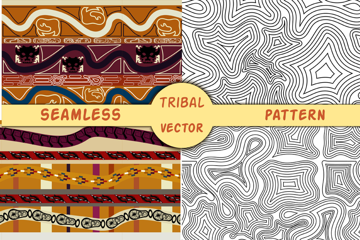 Set ethnic seamless texture vector, a Pattern Graphic by Larser