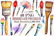 Watercolor Brushes for Procreate, an Illustration by Sublimation Artist (Thumbnail 1 of 6)