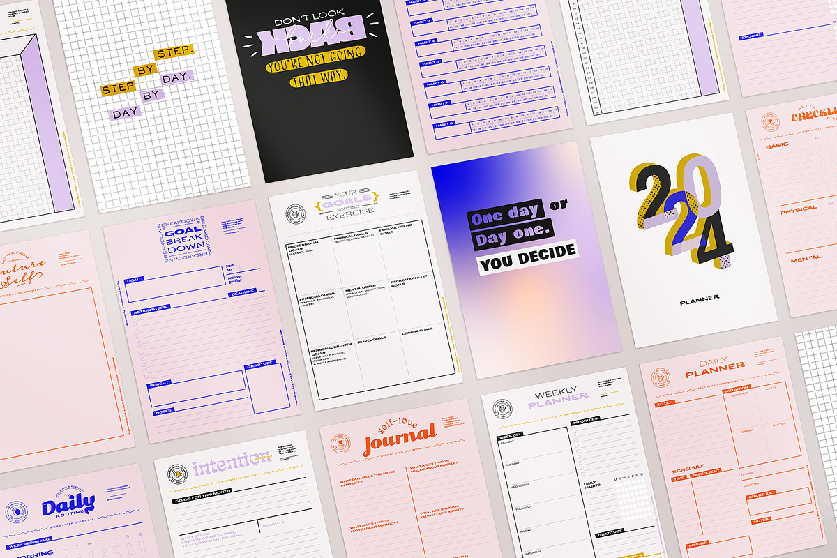 SELF GROWTH PLANNERS, a Stationery Template by Ruslana Lubenets (Photo 4 of 13)