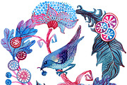 Bird in the wreath, a Decorative Illustration by Natasha Koltsova (Thumbnail 1 of 2)