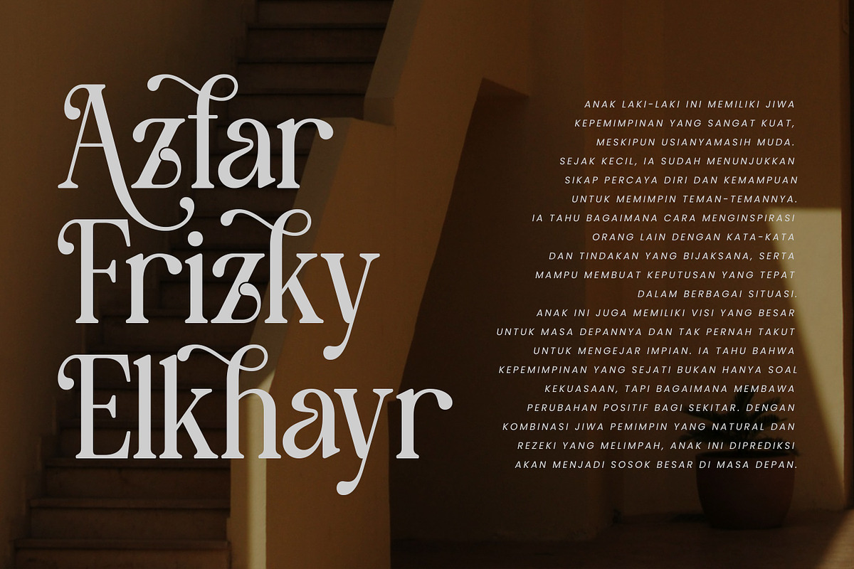 Azfar Serif Font, a Serif Font by Pepatah Studio (Photo 6 of 12)