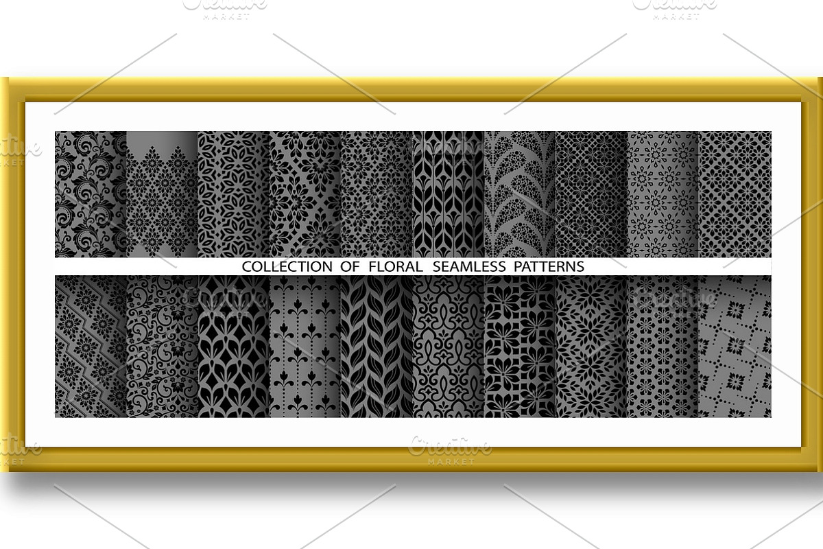 Geometric floral set of patterns, a Pattern Graphic by RODINA (Photo 2 of 3)