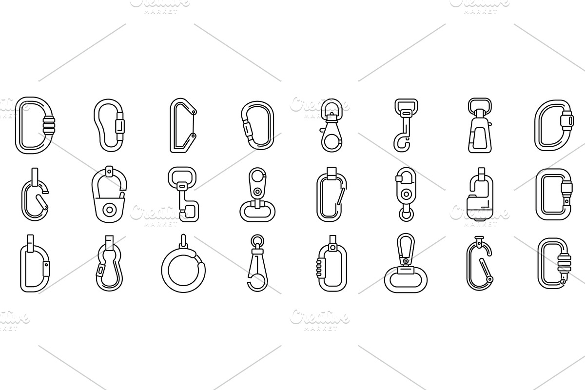 Carbine icons set outline vector, an Object Illustration by Ylivdesign