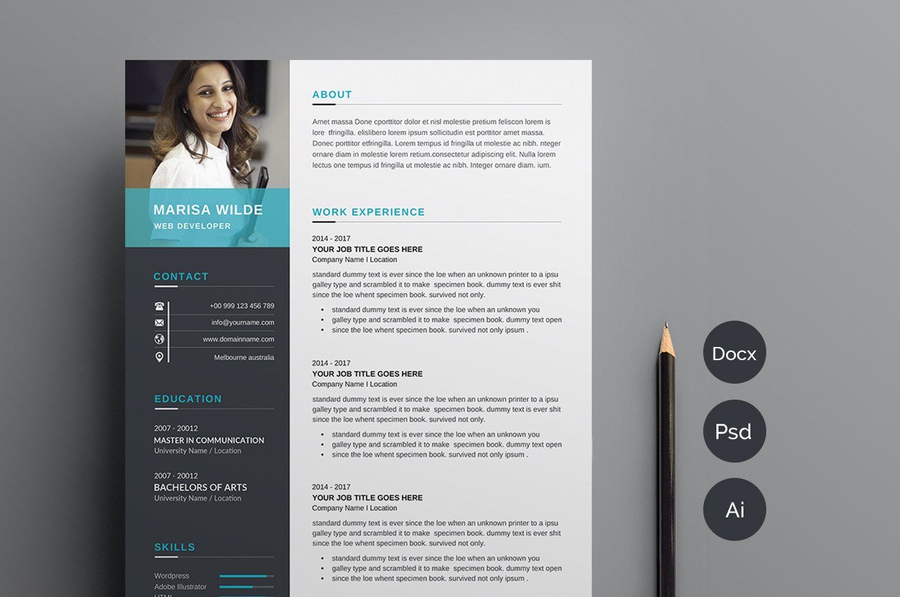 Resume/CV, a Resume Template by Designs Bird