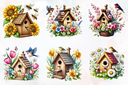 Spring bird house clipart, an Illustration by RobertsArt (Thumbnail 4 of 7)
