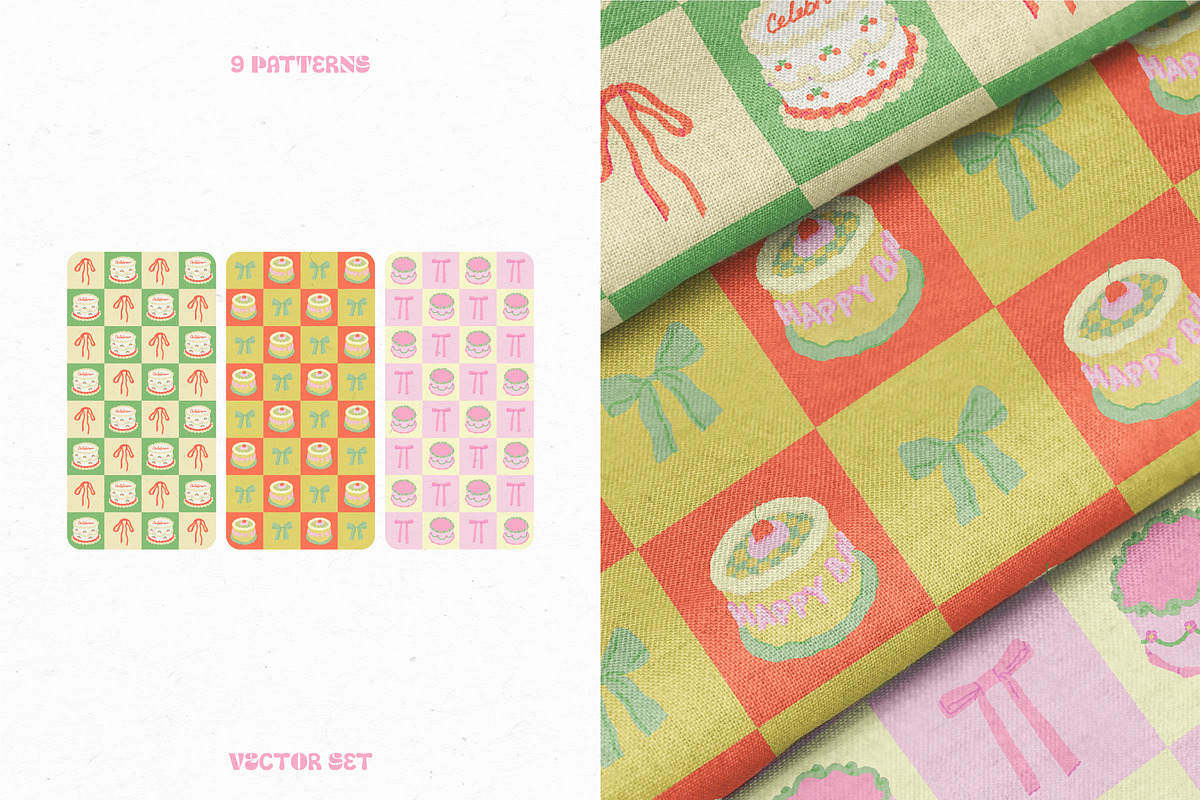 Vintage cakes, bows + BONUS patterns, a Food Illustration by My.Ordinarty (Photo 11 of 11)