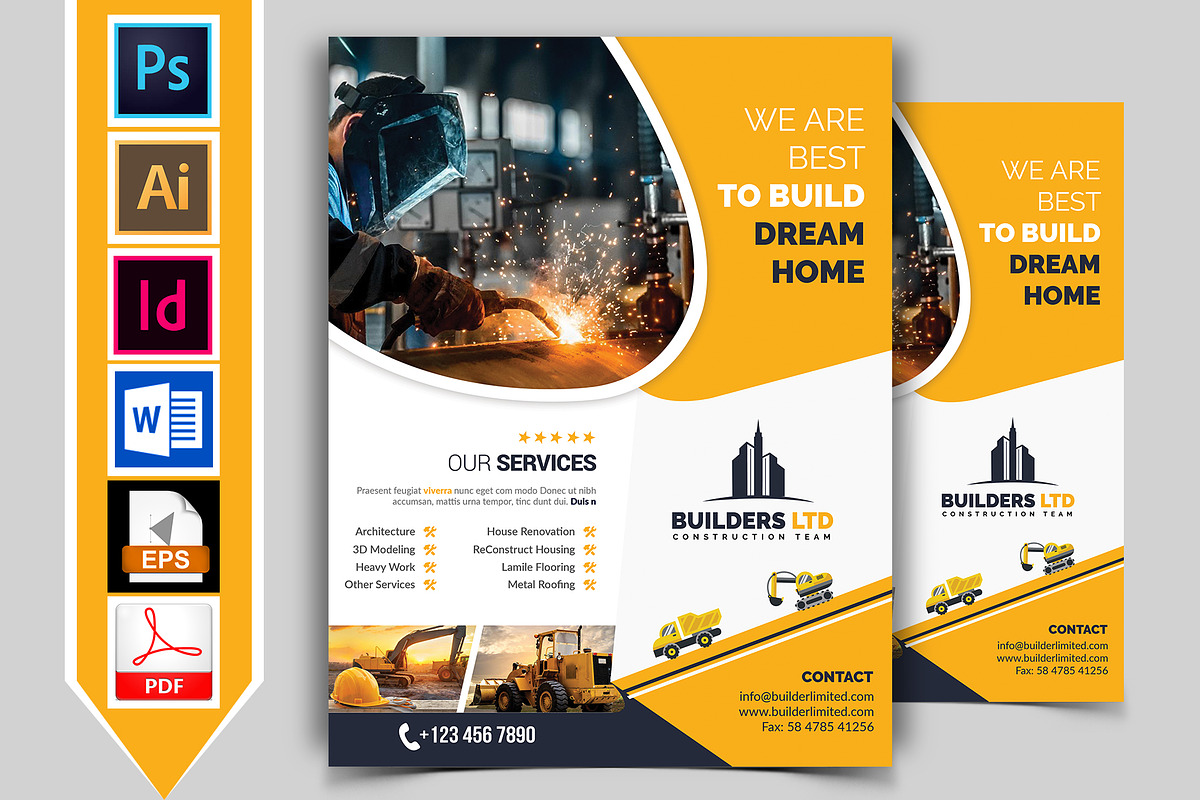 10 Construction Flyer Bundle 90% OFF, a Flyer Template by Imagine Design Studio (Photo 13 of 22)