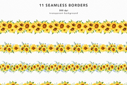 Sunflower Watercolor Hand Drawn, a Seasonal Illustration by CaraulanStore (Thumbnail 6 of 10)