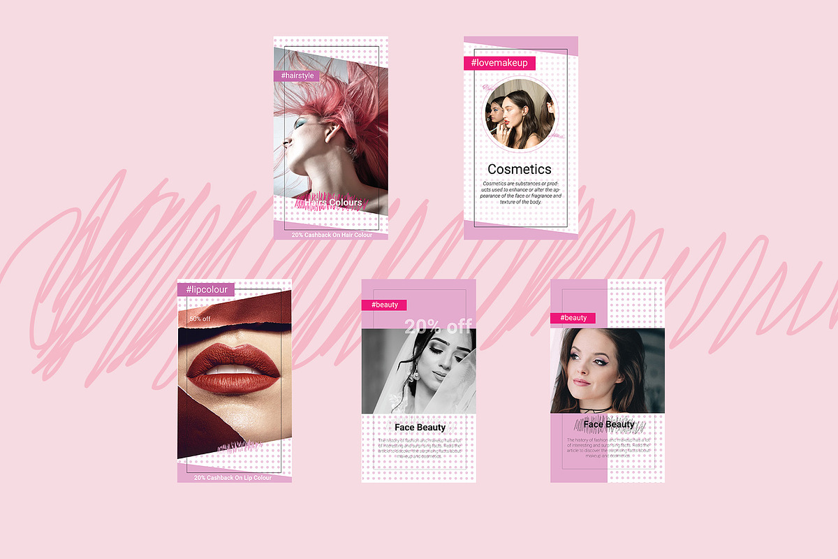 Makeup instagram social media kit, a Social Media Template by Mehul Munjani (Photo 3 of 8)