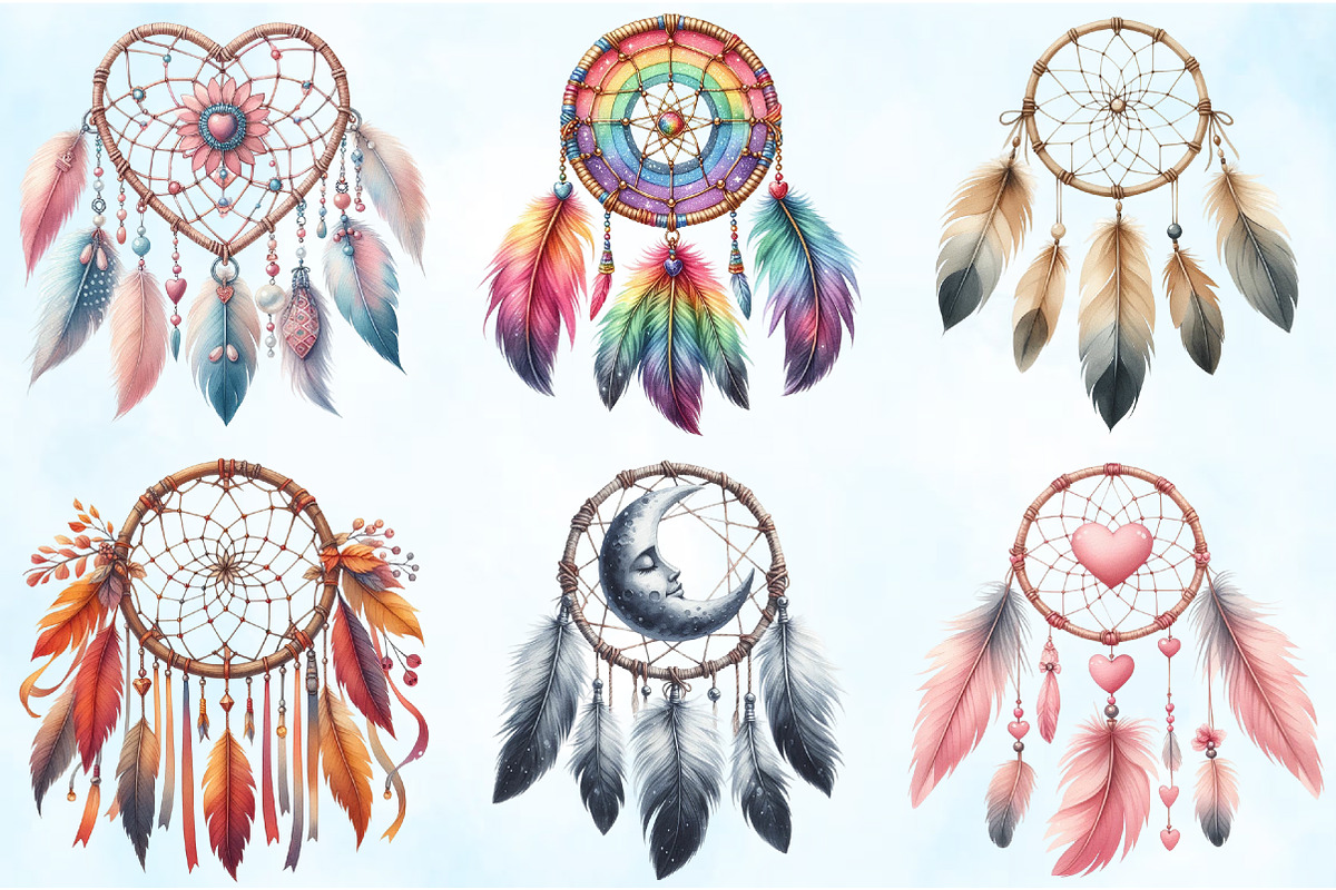 Dreamcatchers clipart bundle, an Illustration by Craft Nest (Photo 3 of 9)