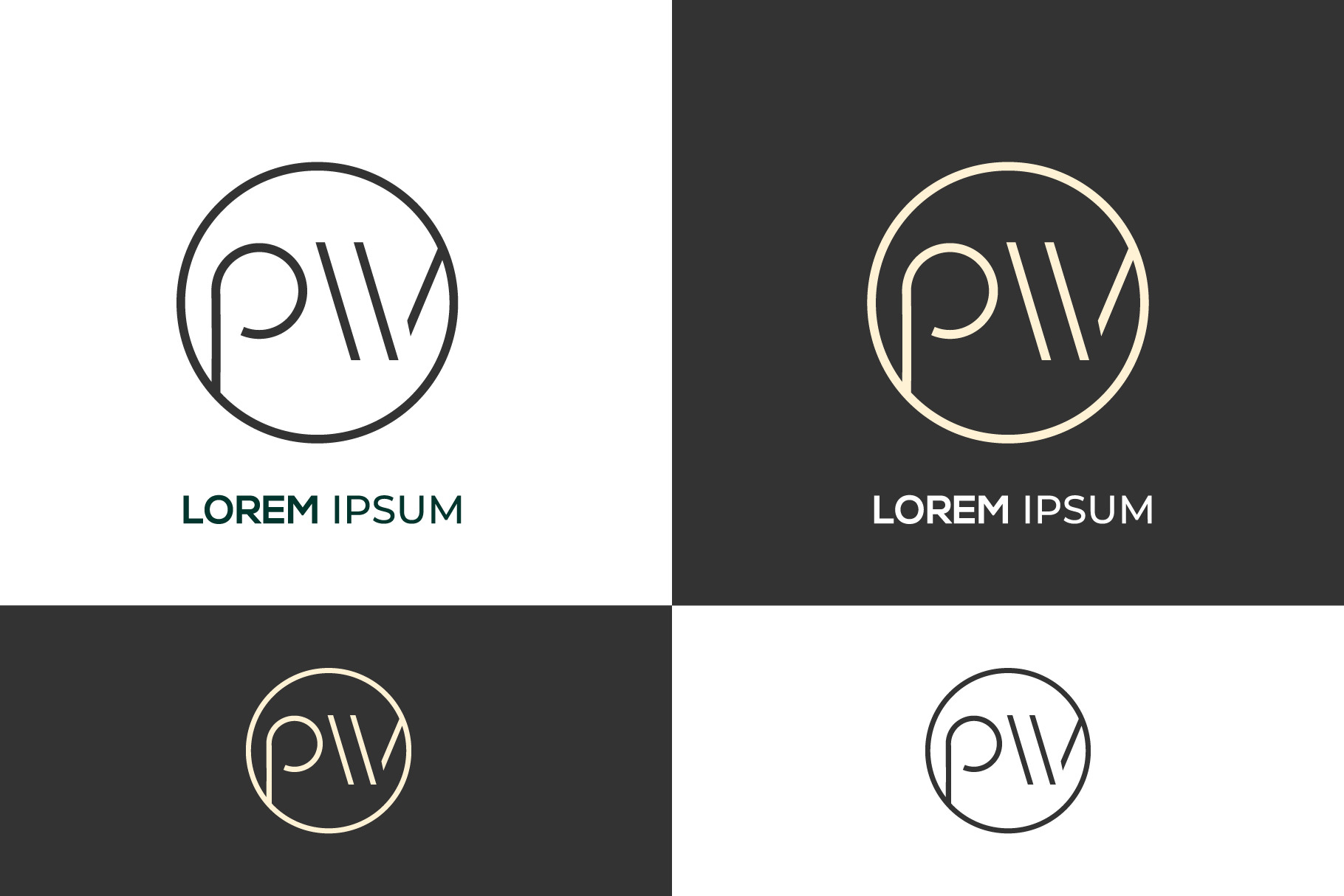 Monogram icon logo PW, a Branding & Logo Template by idesign_4u