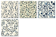 Blue Floral Toile Seamless Patterns, a Pattern Graphic by Dream Creation (Thumbnail 4 of 4)