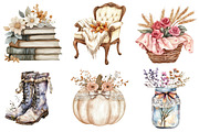 Peach Colored Autumn Clipart, an Illustration by Watercolor design (Thumbnail 5 of 5)